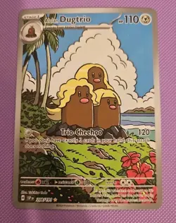 Pokemon TCG Alolan Dugtrio Card 208/191 Surging Sparks Illustration Rare - Image 1