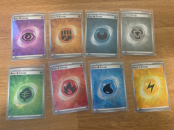 Set of 8 Cracked Ice Energy Cards - Terapagos ex UPC Pokemon Cards - NM - Image 1