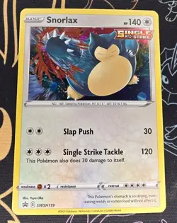 Snorlax SWSH119 Black Star Promo 2021 Rare Cosmos Holo Rare Pokemon TCG Card NM - Image 1