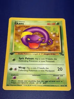 Pokemon TCG Ekans Fossil 1st Edition Regular Common Card 46/62 - Image 1