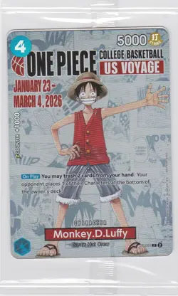 Bandai Namco Monkey.D.Luffy P-055 Promo Card College Basketball (Listing #2) - Image 1
