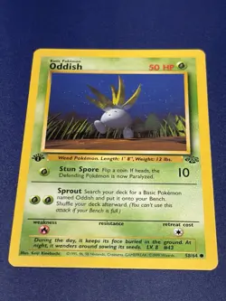 Pokemon TCG Oddish Card 58/64 1st Edition Jungle Regular Common - Image 1