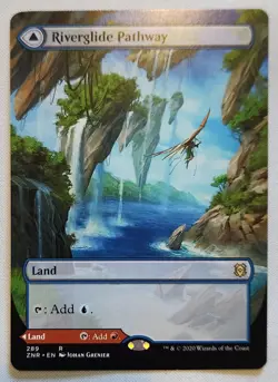 MTG [x1] Riverglide Pathway [x1] BORDERLESS EXTENDED Zendikar Rising M/NM - Image 1