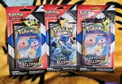 Pokemon Cosmic Eclipse & Chilling Reign 2 pack Blister w/ pin - Set Of Three! - Image 1