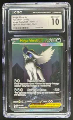 2025 Pokemon Mega Evolution Absol ex Special Illustration Rare #180/132 CGC 10 - Image 1