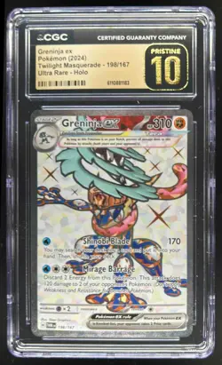 2024 Pokemon Twilight Masquerade Greninja ex Ultra Rare #198/167 CGC 10 Pristine - Image 1