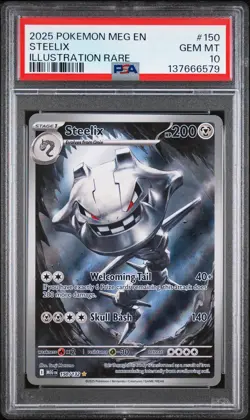 2025 POKEMON MEG EN-MEGA EVOLUTION ILLUSTRATION RARE #150 STEELIX PSA 10 - Image 1