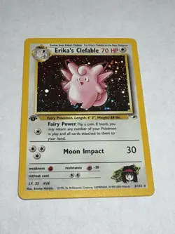 Pokemon TCG Erika's Clefable 1st Edition Gym Heroes Holo Rare - Image 1