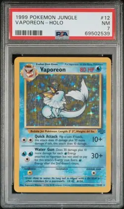1999 pokemon jungle 12 vaporeon-holo psa 7 - Image 1