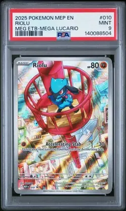 RIOLU #010 BSP Pokemon Mega Evolution PSA 9 Mint *hlb - Image 1