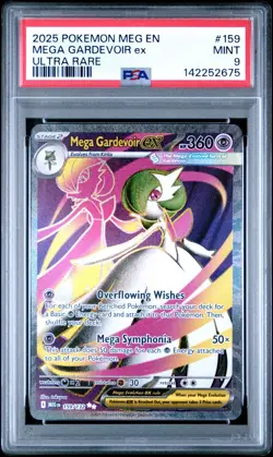 2025 Pokemon MEG En Mega Gardevoir Ex Ultra Rare #159 PSA 9 Mint - Image 1