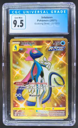 2021 Pokemon SWSH Evolving Skies Inteleon #227/203 Secret Rare CGC 9.5 CG4 - Image 1