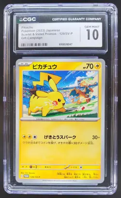 2023 Pokemon SV Black Star Promos JP Pikachu #120/SV-P CGC 10 PT - Image 1