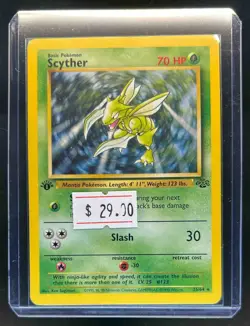 1999 Pokemon Jungle 1st Edition Scyther #26/64 - Image 1
