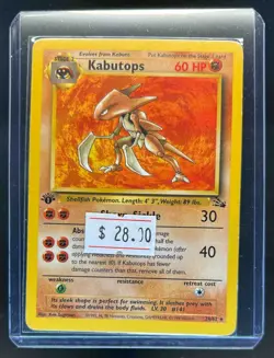 1999 Pokemon Fossil 1st Edition Kabutops #24/62 - Image 1