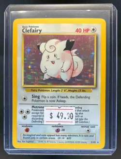 1999 Pokemon Unlimited Clefairy Rare Holo #5/102 - Image 1