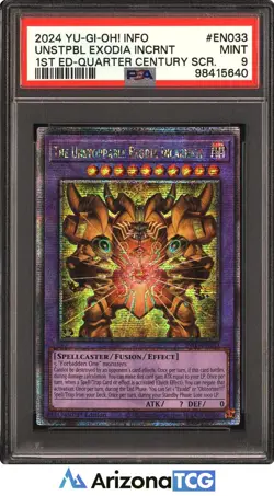 Yu-Gi-Oh The Unstoppable Exodia Incarnate INFO-EN033 Quarter Century SR PSA 9 - Image 1