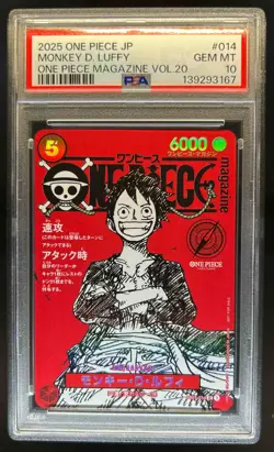 2025 One Piece Japanese Monkey.D.Luffy Magazine Volume 20 #ST21-014 PSA 10 - Image 1