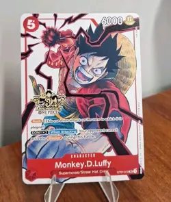 One Piece Monkey D. Luffy 3rd Anniversary Promo Alt Art ST01-012 Alternate TCG - Image 1