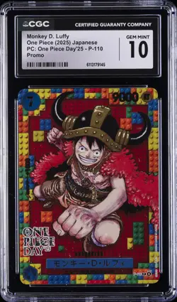 2025 ONE PIECE JPN PC: ONE PIECE DAY '25 PROMO MONKEY D LUFFY CGC 10 GEM MINT - Image 1