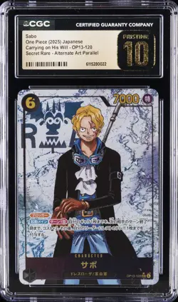 2025 ONE PIECE JPN CARRYING ON HIS WILL ALT ART SABO CGC 10 PRISTINE - Image 1