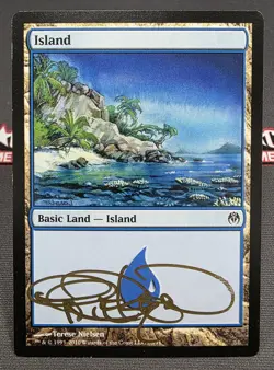MTG Island- Signed -DD: Phyrexia vs. the Coalition Magic the Gathering Card # 68 - Image 1