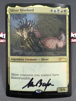 MTG FOIL Sliver Hivelord- DAMAGED - Signed -Secret Lair Drop Magic Card # 276 - Image 1