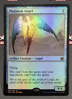 MTG FOIL Platinum Angel- DAMAGED -Conspiracy: Take the Crown Magic Card # 214 - Image 1