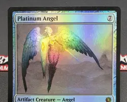 MTG FOIL Platinum Angel- DAMAGED -Conspiracy: Take the Crown Magic Card # 214 - Image 3