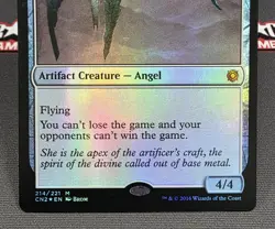 MTG FOIL Platinum Angel- DAMAGED -Conspiracy: Take the Crown Magic Card # 214 - Image 4