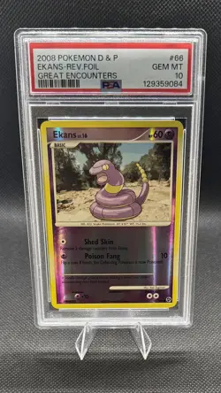 Pokemon Cards: Great Encounters Reverse Holo: Ekans 66/106 PSA 10 - Image 1