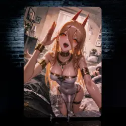 Power Premium Waifu Card Oversized B5 Matte Board Big Beard Chainsaw Man - Image 1