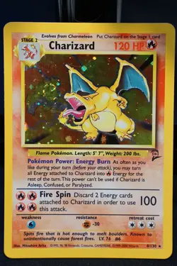 Sweet Swirl! Charizard 4/130 - Base Set 2 Pokemon Card Holo LP - Image 2