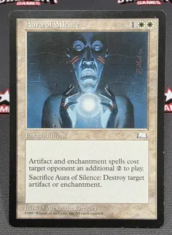 MTG Aura of Silence - Weatherlight Magic the Gathering Card # 007 - Image 1