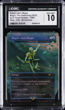2025 MTG RARE FOIL BORDERLESS #1869 HOPE'S AERO MAGIC CGC 10 GEM MINT - Image 1