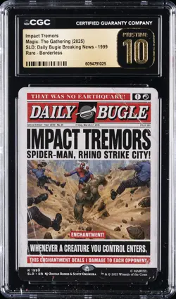 2025 MTG SLD: DAILY BUGLE BREAKING NEWS #1999 IMPACT TREMORS CGC 10 PRISTINE - Image 1
