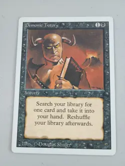 MTG Magic the Gathering Demonic Tutor Revised Edition LP - Image 1