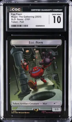 2025 MAGIC: THE GATHERING SLD: SONIC TOKEN FOIL EGG PAWN CGC 10 GEM MINT - Image 1