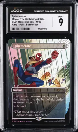 2025 MAGIC: THE GATHERING HEROIC DEEDS RARE FOIL BORDERLESS EPHEMERATE CGC 9 - Image 1