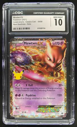 2021 Pokemon SWSH Celebrations Mewtwo Classic Collection #54/99 CGC 10 - Image 1