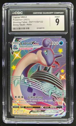 2021 Pokemon SWSH Shining Fates Lapras VMAX Shiny Vault #SV111/SV122 CGC 9 - Image 1