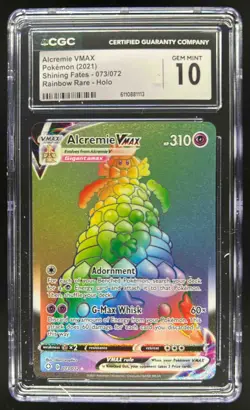 2021 Pokemon SWSH Shining Fates Alcremie VM Secret Rainbow Rare #073/072 CGC 10 - Image 1