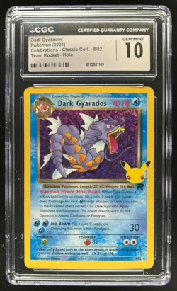 2021 Pokemon SWSH Celebrations Dark Gyarados Classic Collection Holo 8/82 CGC 10 - Image 1
