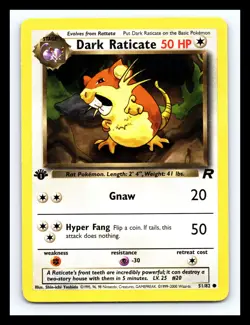 💥 DARK RATICATE 1st Edition Pokemon TCG 2000 Team Rocket Set Non HOLO # 51/82 - Image 1