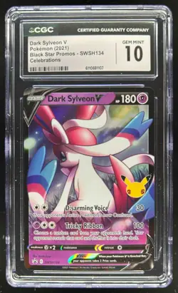 2021 Pokemon Black Star Promo Dark Sylveon V Celebrations #SWSH134 CGC 10 - Image 1