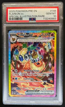 2025 Pokemon Prismatic Flareon ex Special Illustration Rare #146/131 PSA 10 - Image 1