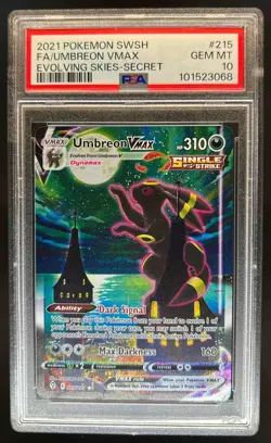 2021 Pokemon SWSH Evolving Skies Umbreon VMAX #215/203 PSA 10 - Image 1