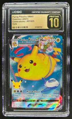 2021 Pokemon SWSH Celebrations Flying Pikachu VM Holo #007/025 CGC 10 Pristine - Image 1