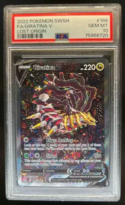 2022 Pokemon SWSH Lost Origin Giratina V #186/196 PSA 10 - Image 1
