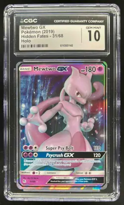 2019 Pokemon SM Hidden Fates Mewtwo GX Holo Rare #31/68 CGC 10 - Image 1